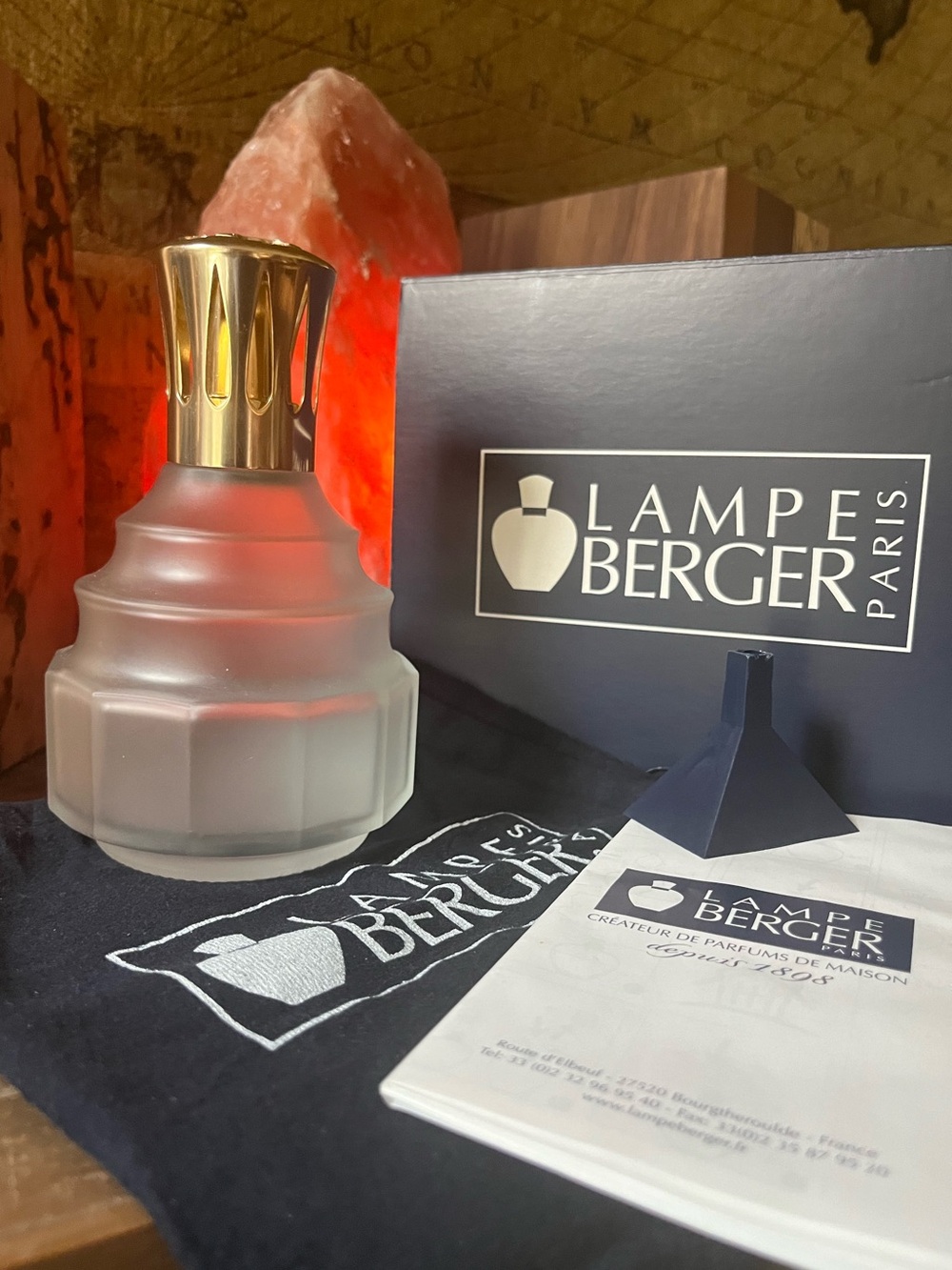 Lampe Berger Frosted Glass Fragrance Lamp with Gold Top